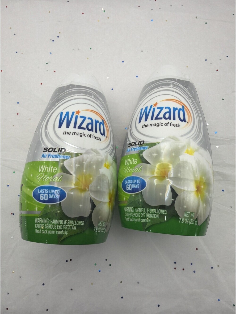 Wizard Solid Air Freshener White Floral 7.8 Oz Pack of 2 Odor Eliminator Sealed
